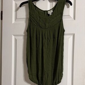 Elegant Forest Green Sleeveless Tank Top